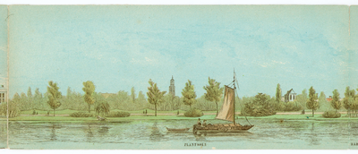 135014 Gezicht op het in Engelse landschapsstijl aangelegde singelplantsoen te Utrecht ter hoogte van de Zeven ...